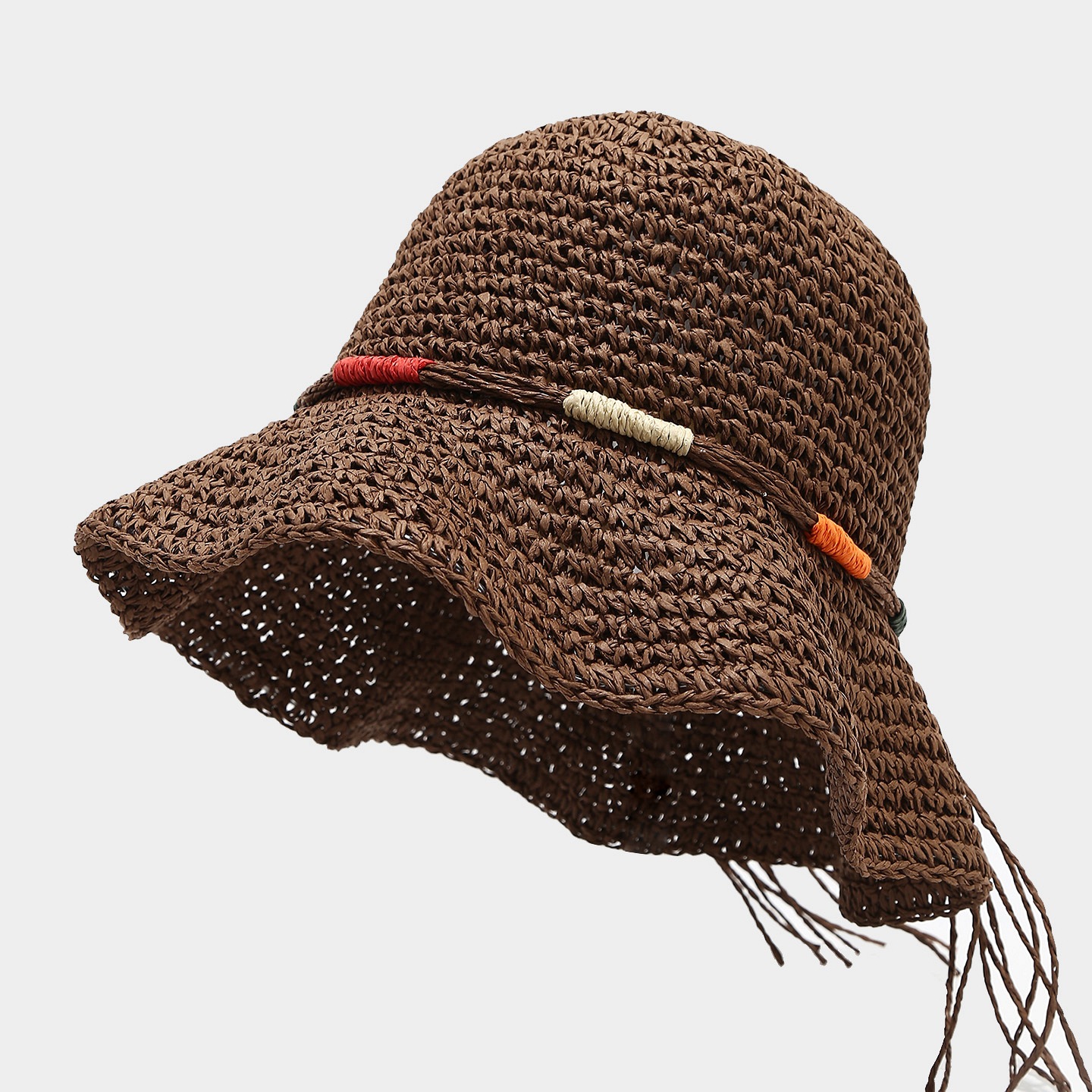 Crochet Straw Hat, Summer Hollow Sun Hat, Breathable and Non-Stuffy, Vacation Style Wide Brim Woven Straw Hat for Women, Beach Hat