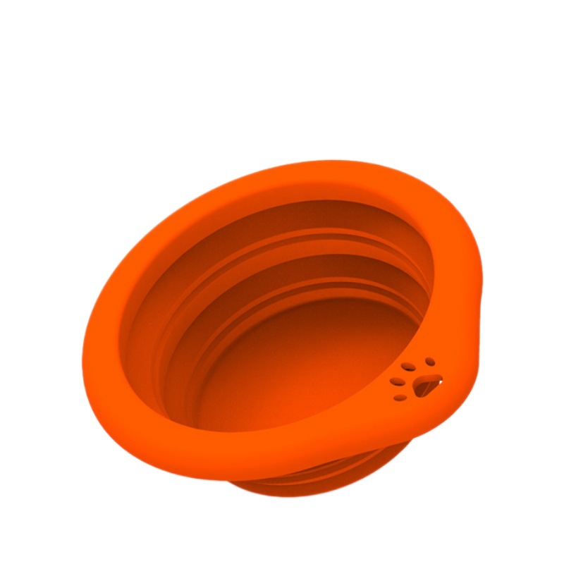 Pet Supplies Round Silicone Folding Bowl Pet Exclusive Outdoor Portable Dog Bowl Feeding Water Bowl Cat Bowl Dog Bowl