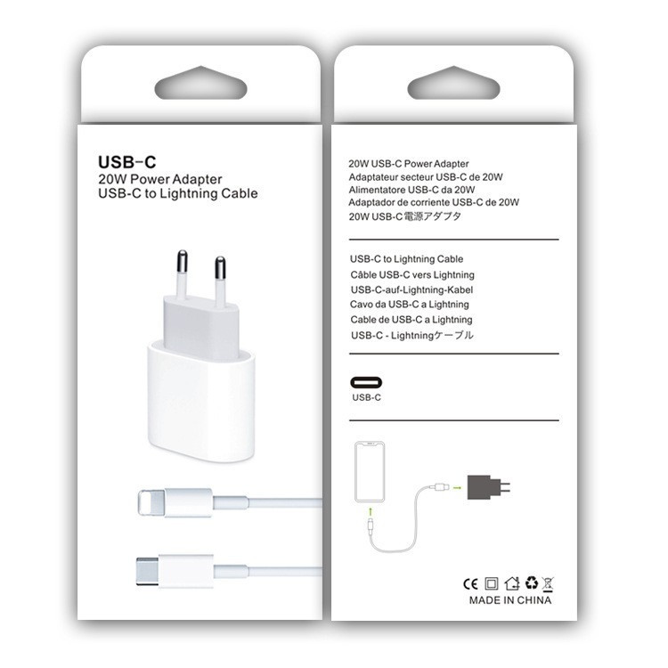 PD20W fast charger US for Apple 6s/7/8/XR/13 phone EU charger iPhone14 UK