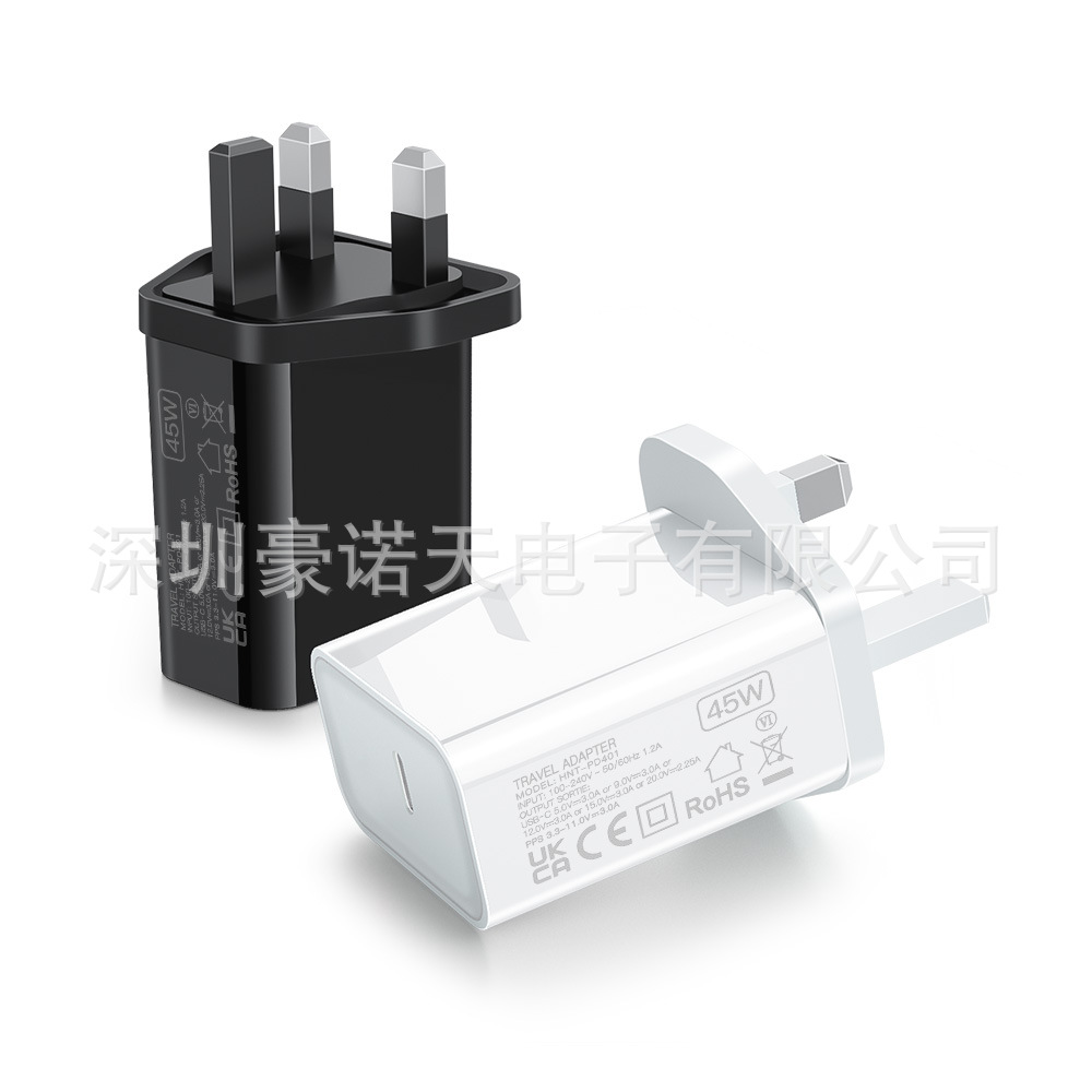 GaN PD45W Fast Charging Head US EU Fast Charging 45W for Apple S25 Phone Charger