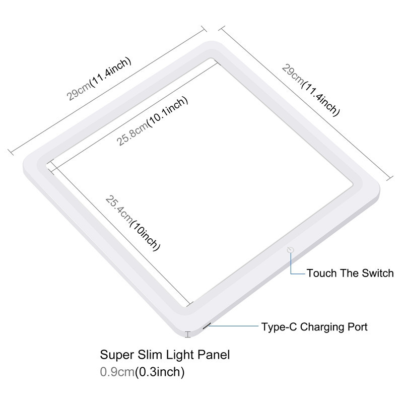 30cm LED Photography Light No-Cut Shadowless Bottom Light Ring Light High Brightness Portable Photo Studio Kit