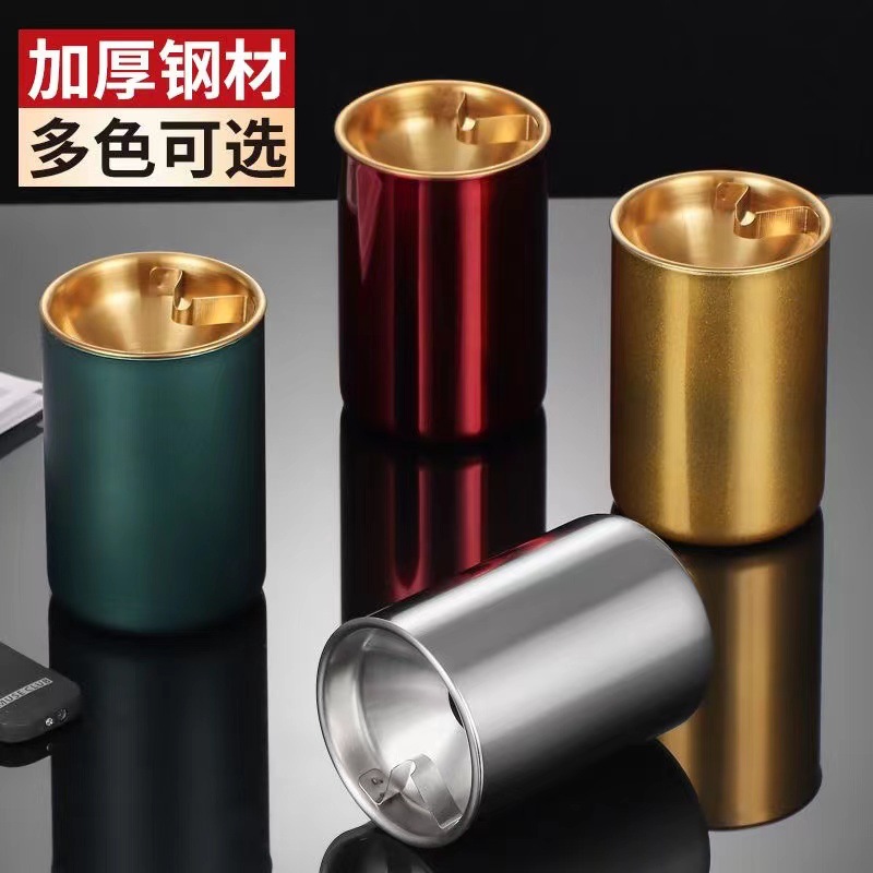 Stainless steel ashtray thickened anti-fly ash easy to clean ashtray for home bar KTV restaurant