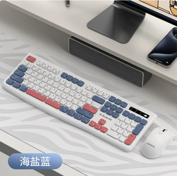 WK900 Wireless Keyboard Mouse Set Keyboard Mouse 2.4G Bluetooth Office Kit Dual Mode Dual Color Dual Spacebar Key
