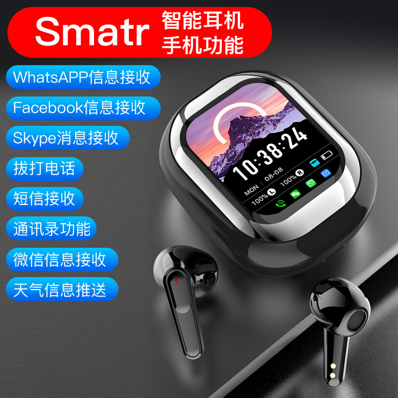 New TWS In-Ear Bluetooth Headphones with Screen, Noise Cancelling, Transparent Touch Screen SE-ONE