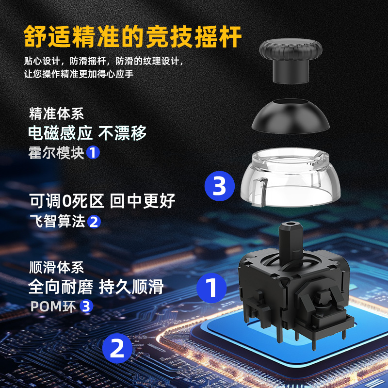 Switch Controller Black Myth Wukong NS Dual Hall Joystick RGB Light Vibration Six-Axis Macro Programming Private Mold