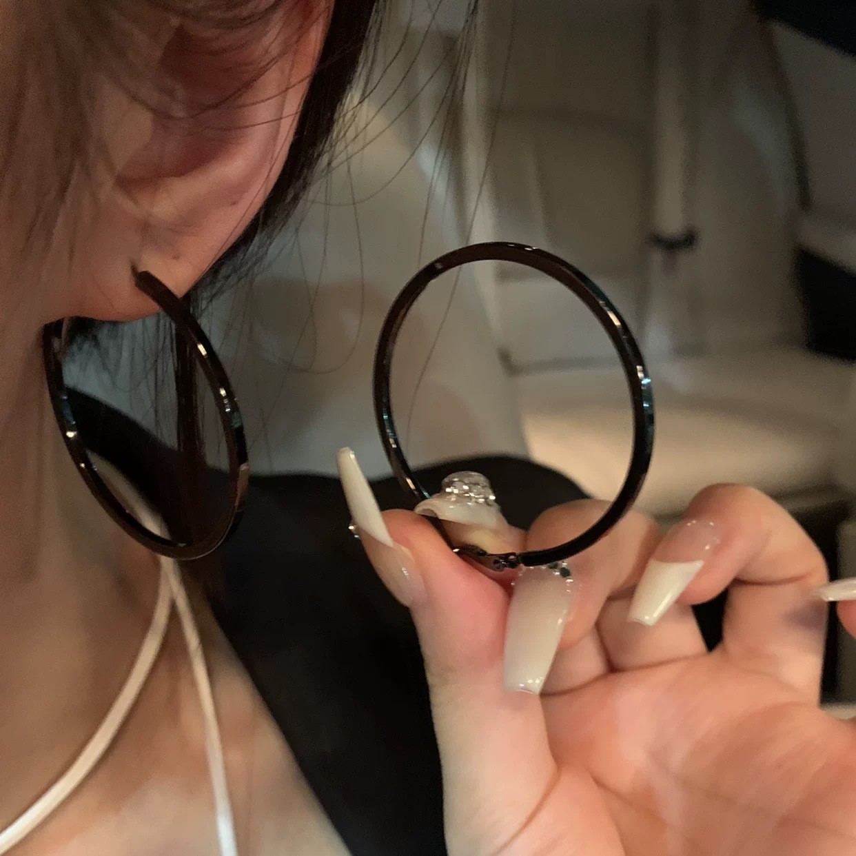 Large Hoop Earrings for Women Stud Earrings Unique Exaggerated Hoop Ear Accessories