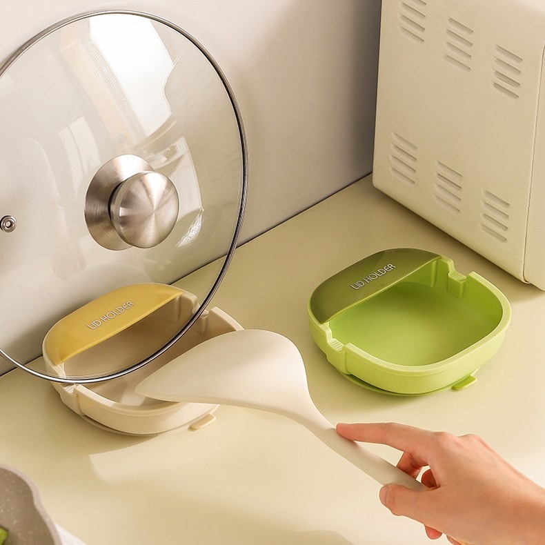 Patent Silicone Pot Lid Rack Storage Rack No Drilling Countertop Pot Lid Stand Soup Spoon Storage Rice Spoon Rack
