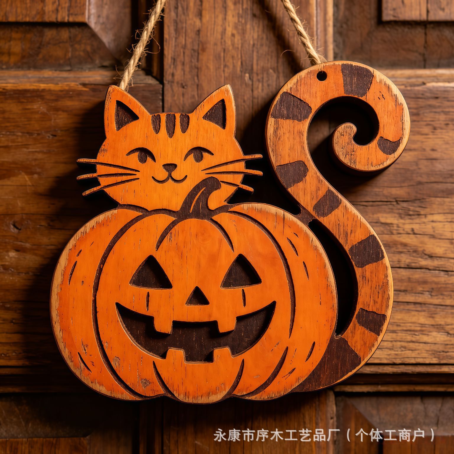 20*20*0.5 · 万圣节搞怪猫咪木质挂牌13