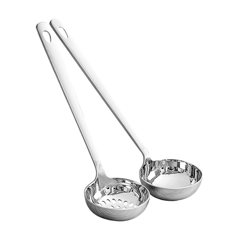 316 stainless steel soup spoon, food grade, household fine hot pot slotted spoon, long handle spoon, large soup ladle