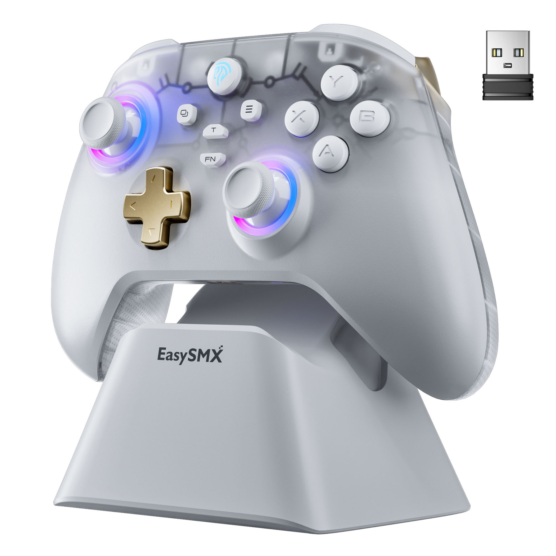 EasySMX D05 PC Multi-Mode Game Controller with Dock Receiver Support NS/Android/Steam/PC