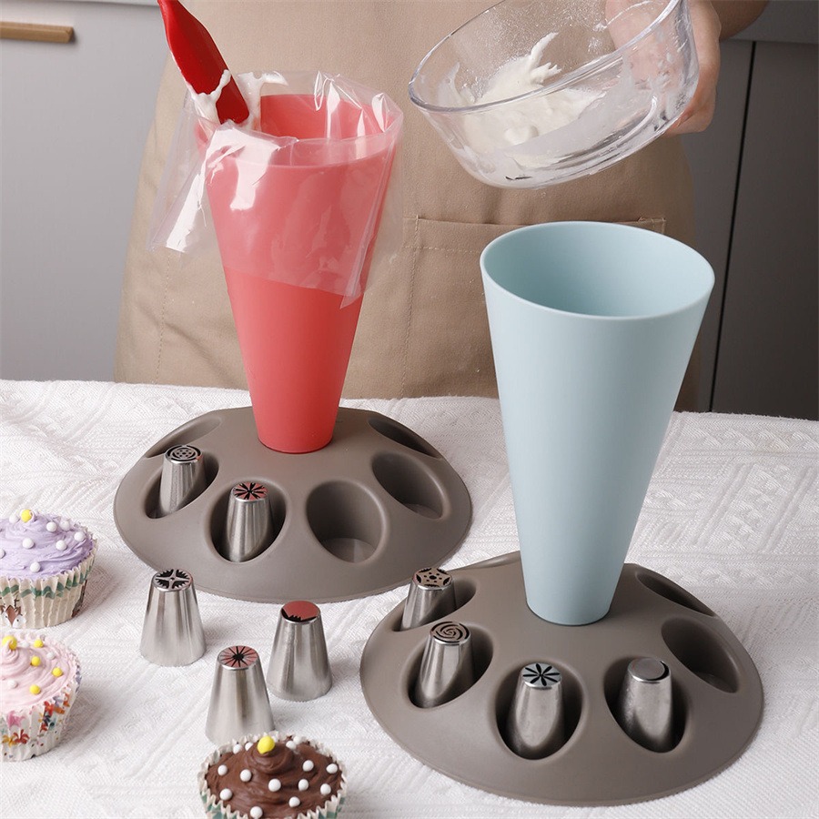 Baking piping bag support stand kitchen tool nozzle placement rack cream piping nozzle holder baking tool