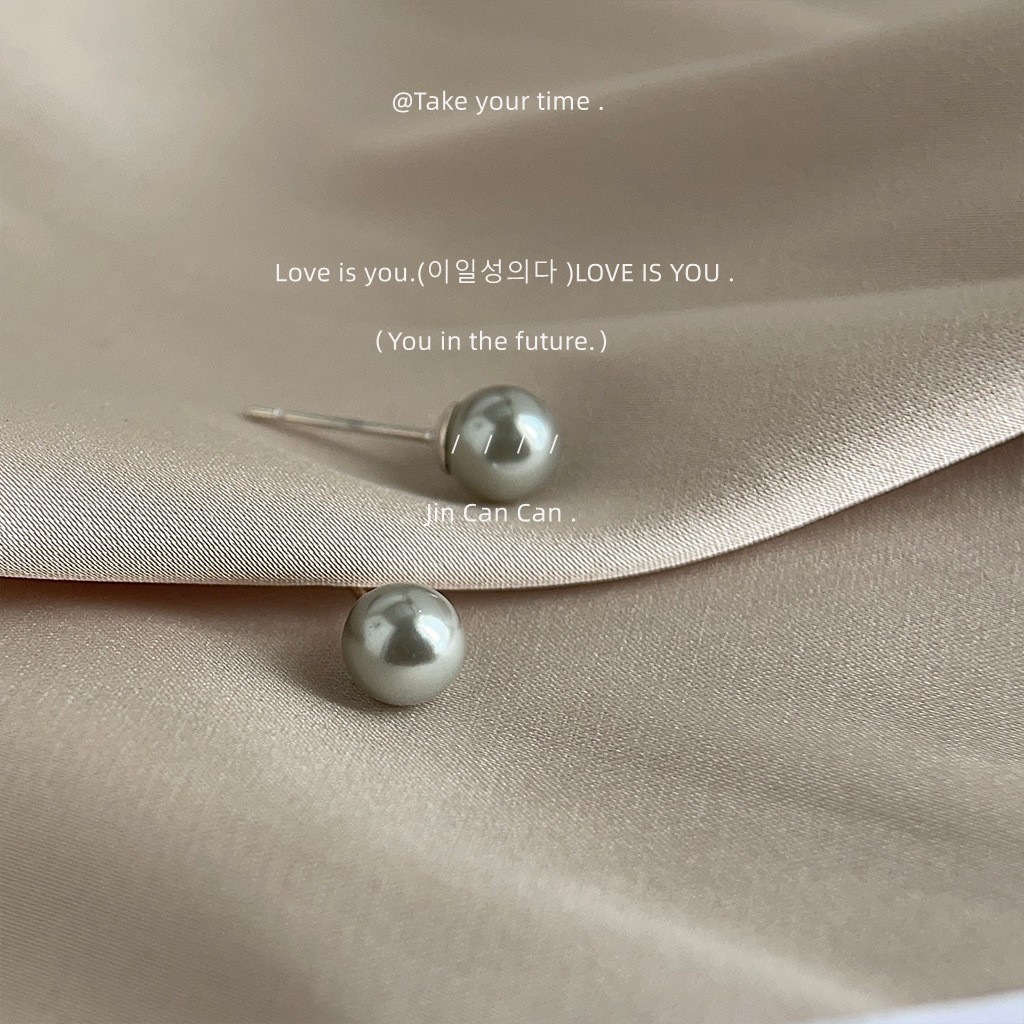 Korean-style fever pearl silver-plated needle earrings for women, earring factory