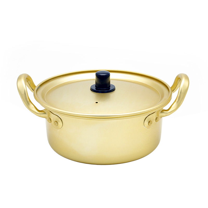 Ramen pot instant noodle pot yellow aluminum pot convenience noodle pot Korean drama soup pot gift pot