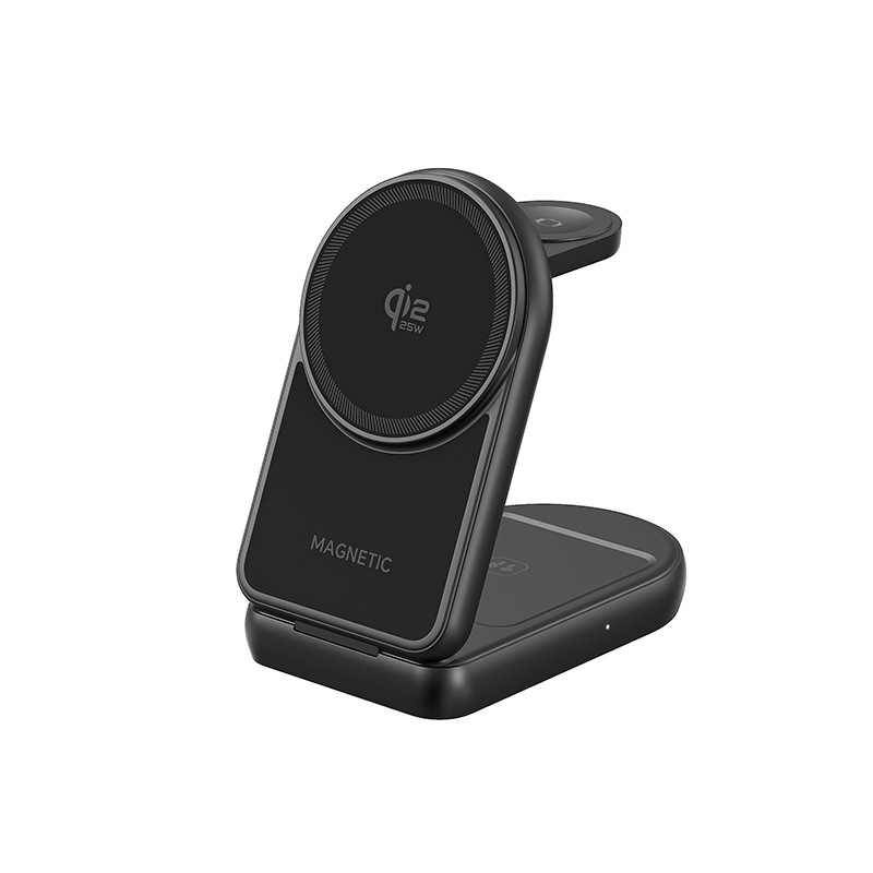 New 25W Fast Charge Qi2.2 Magnetic Foldable 3-in-1 Wireless Charger Desktop Phone Holder Wireless Charger