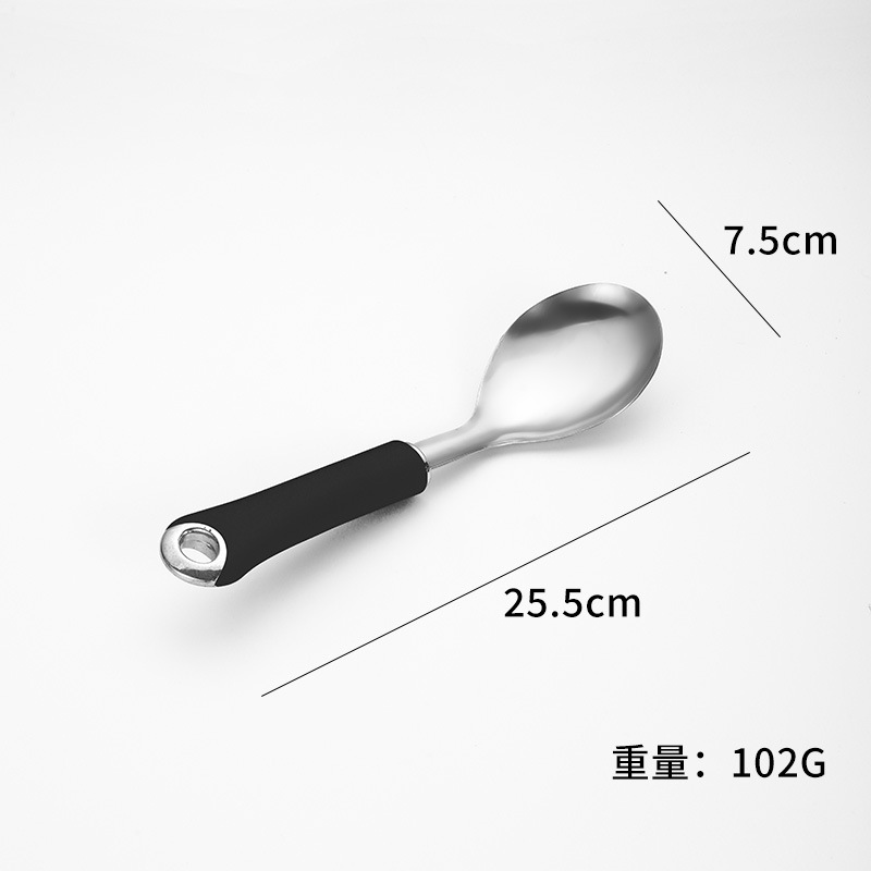 Stainless Steel Soup Spoon Slotted Spoon Kitchen Utensil Set Wok Spatula Oil Separating Spoon Ice Cream Spoon Egg Beater Stir-fry Spoon High Temperature Resistant