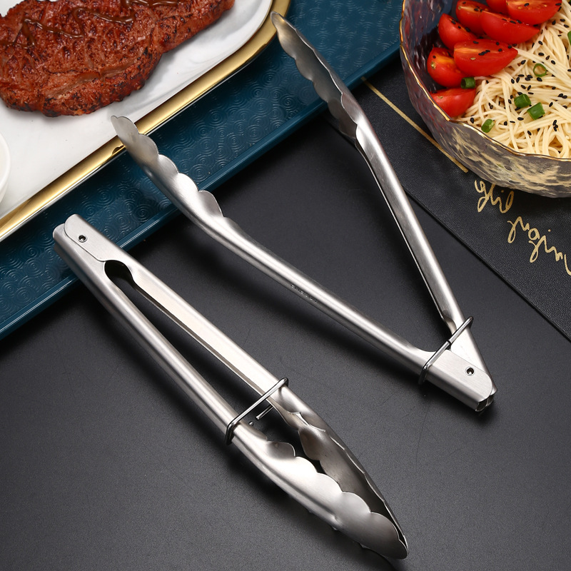 304 stainless steel food clip 9 inch with lock clip steak clip barbecue clip bread clip baking supplies