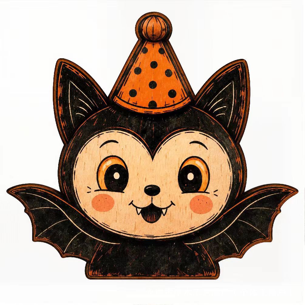 Halloween Wooden Ornament Ghost Pumpkin Black Cat Owl Layered Tray Decoration Wooden Craft Ornament