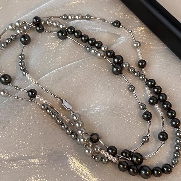 Tahitian Black Pearl Necklace Clavicle Chain Pendant Neck