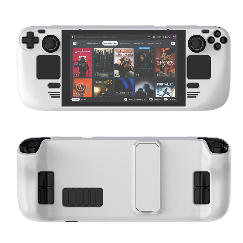Steam Deck protective case, OLED handheld console integrated hard case, protective case with stand, full coverage heat dissipation accessories