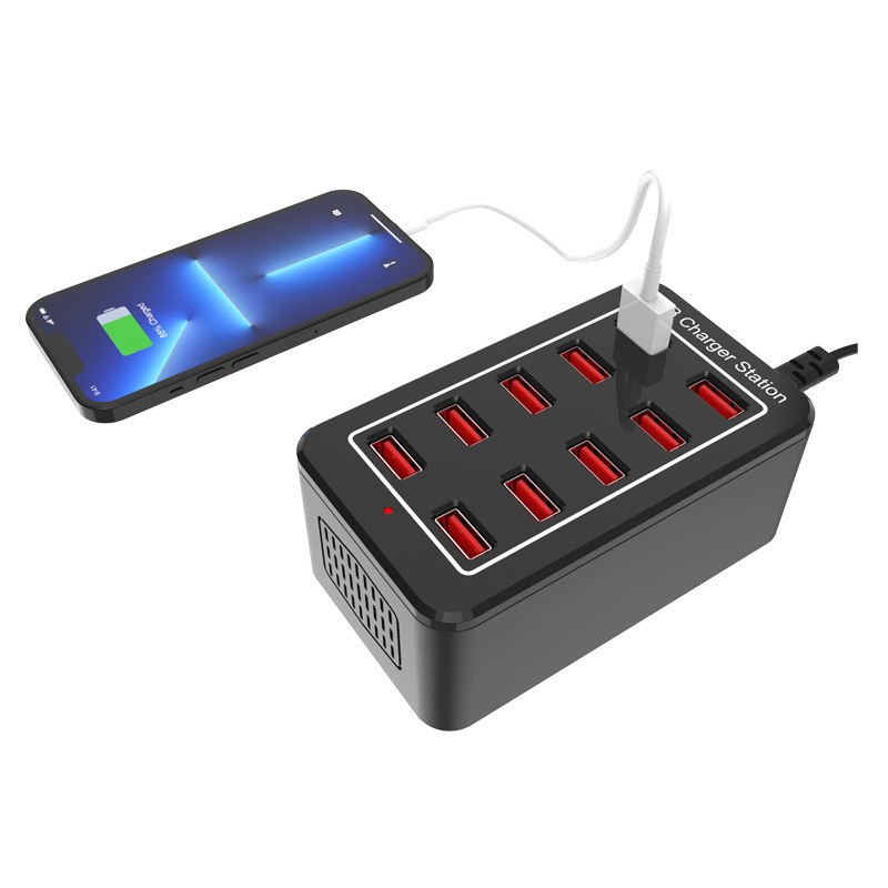 10 USB Charger 50W 5V1A 2.4A Current Output Smart IC Recognition Mobile Phone Multi-Port Charger