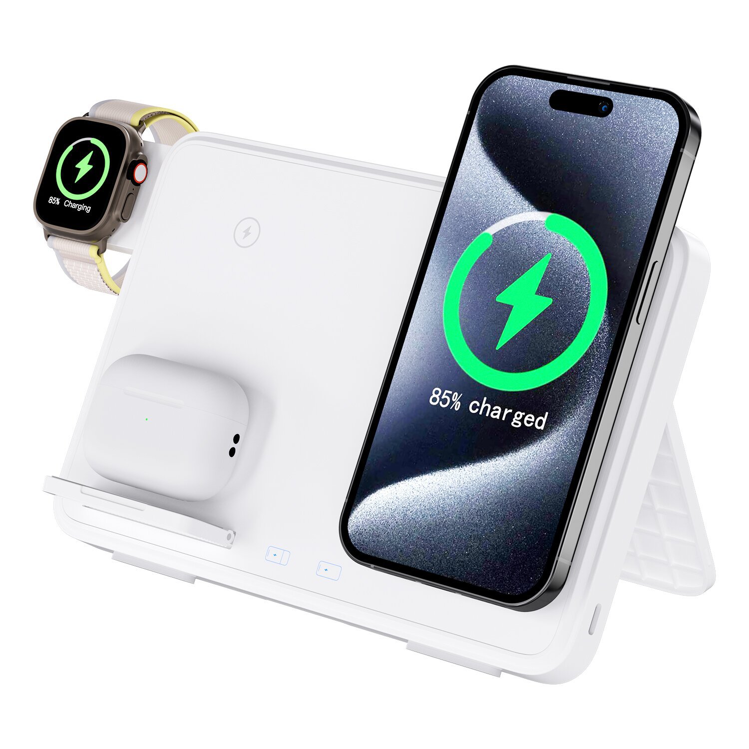 New multifunctional three-in-one foldable wireless charger, suitable for Apple and Samsung phones