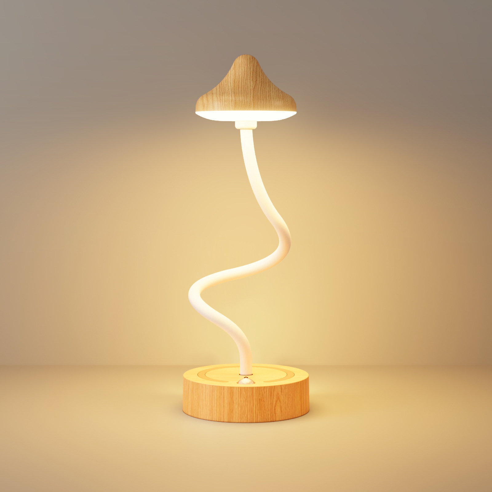 Bedroom Decorative Human Body Induction Table Lamp LED Touch Charging Hotel Desktop Atmosphere Walnut Table Lamp