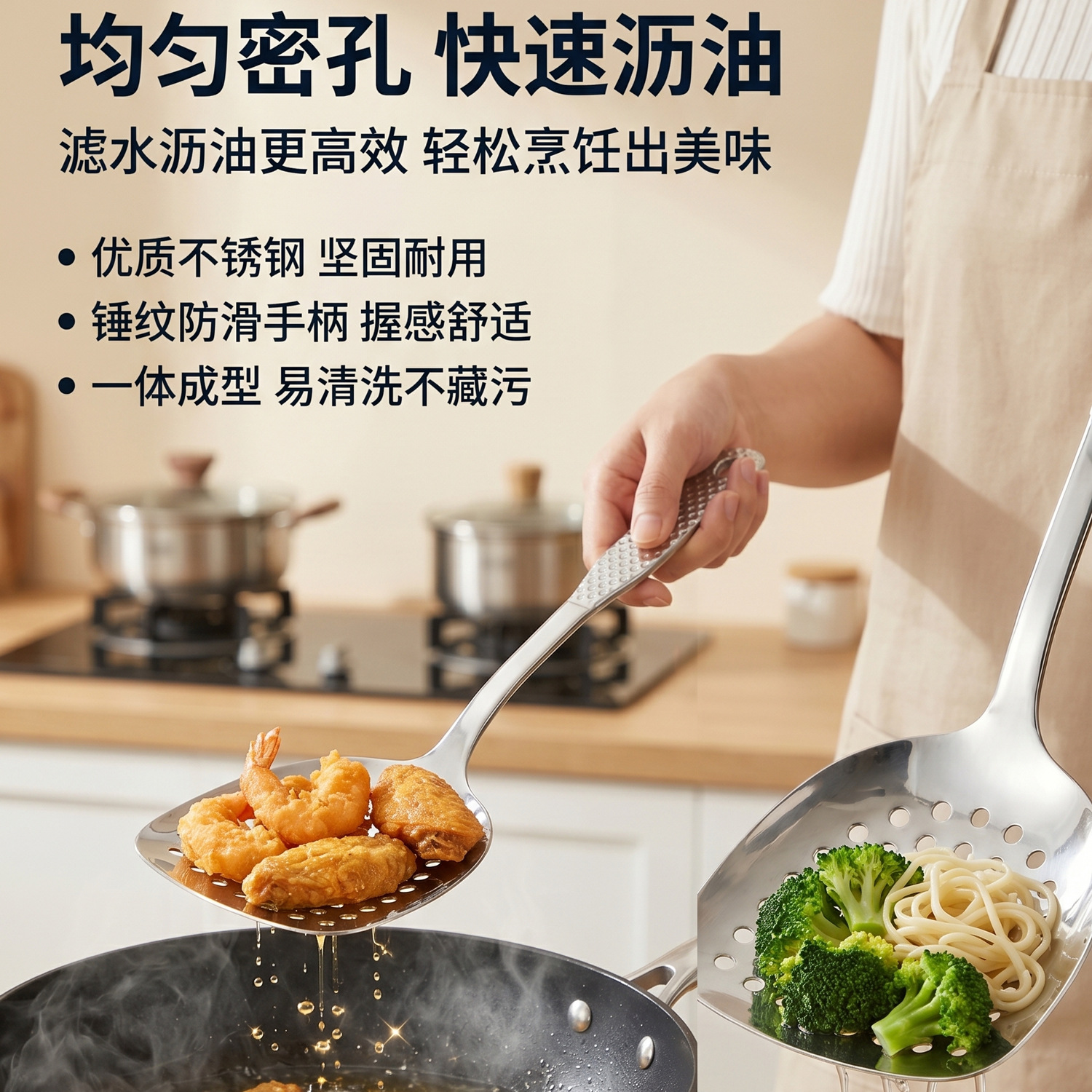 Food grade 304 stainless steel spatula kitchen utensil set mushroom spatula cooking household spatula cooking