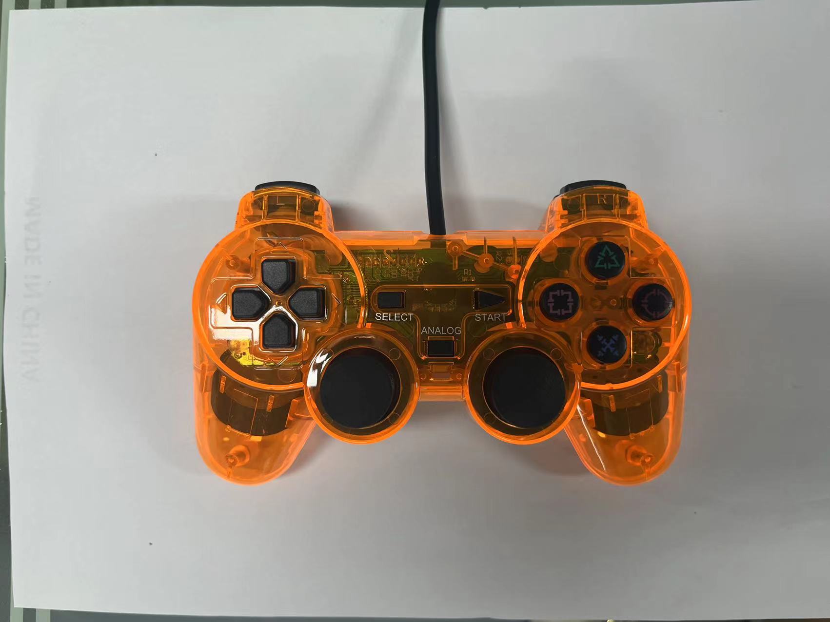 PS2 game controller snowflake buttons dual motor dual vibration transparent colorful P2 controller