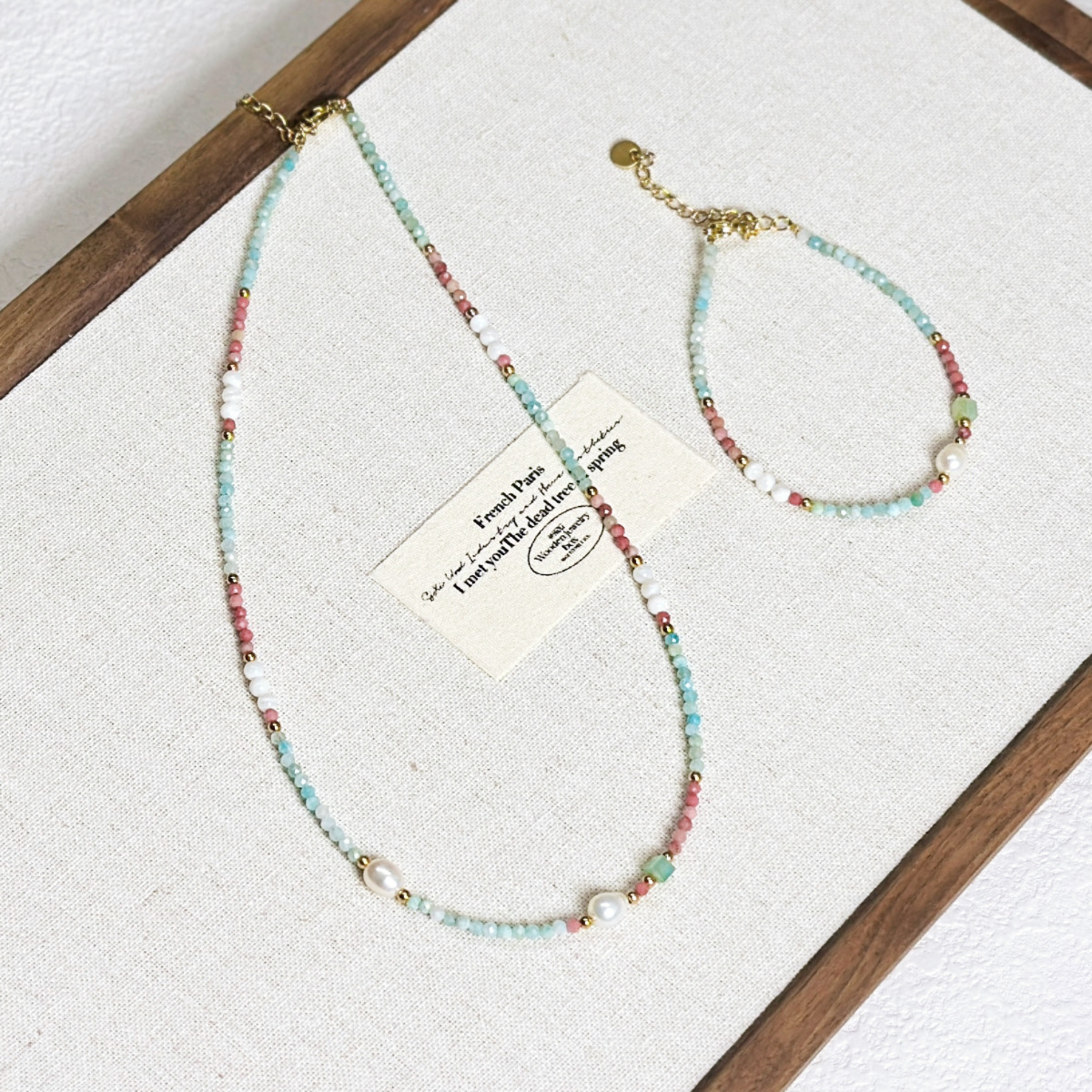 Natural Freshwater Pearl Necklace Natural Stone Beaded Collarbone Chain Fresh Collarbone Chain Necklace Women