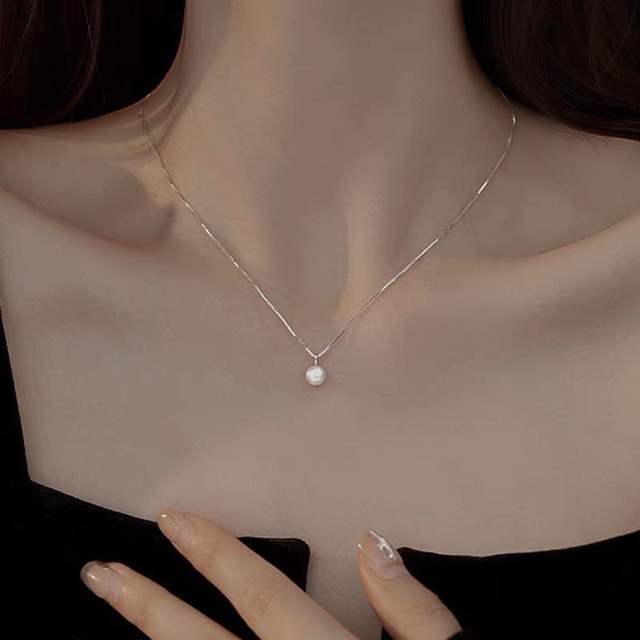 One pearl pendant natural freshwater pearl necklace for women 925 silver锁骨链 neck chain