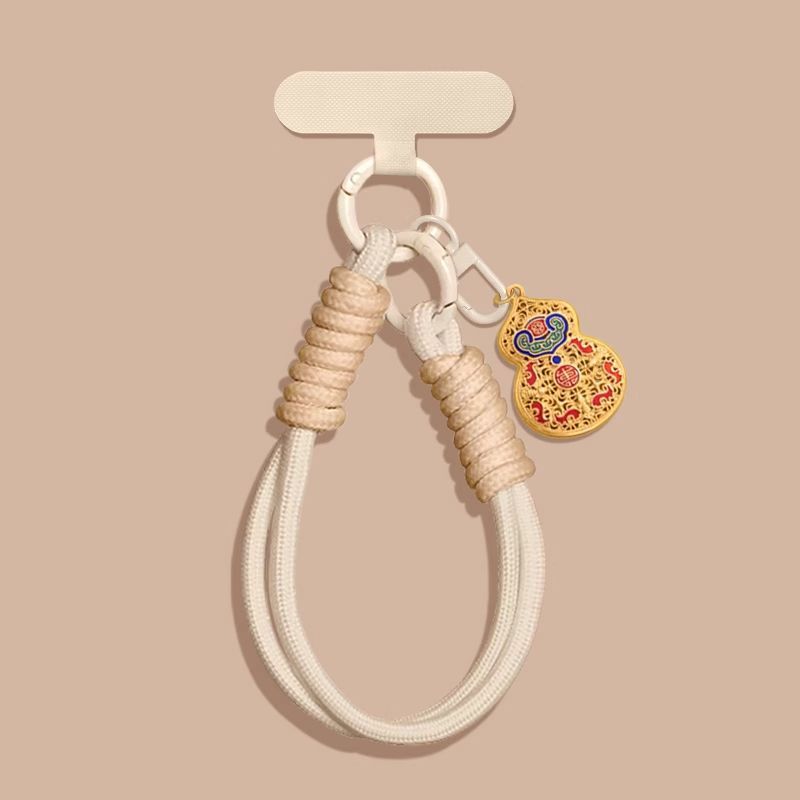 2026 New Year Little Horse Pendant Phone Lanyard Wrist Strap Keychain Anti-Loss Portable Solid Color Simple Nylon Lanyard