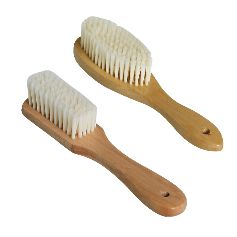 Solid wood soft-bristle shoe brush for washing shoes without damage, household shoe brush, multi-functional clothing brush, dedicated shoe brush