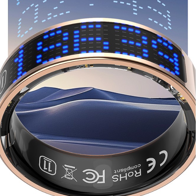 K80 Smart Ring Touch AI Digital Display 5ATM Waterproof Heart Rate Monitoring Sports Bluetooth Ring