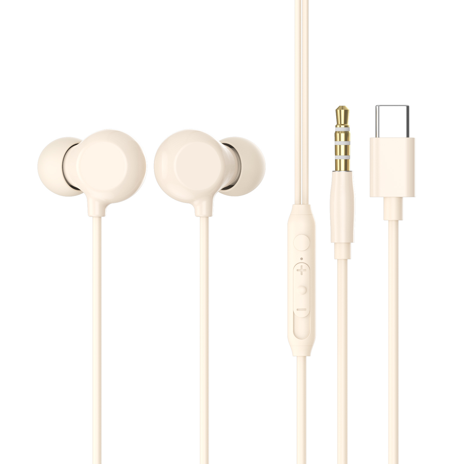 Wired In-Ear Earphones Type-C Interface Sleep Earphones Comfortable Round Hole Long Wear Without Pain Noise-Canceling Earphones