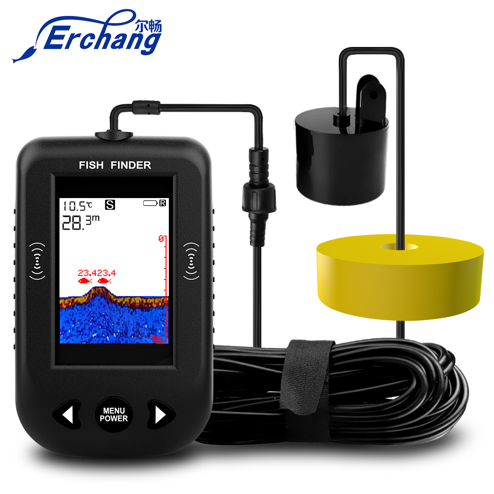 Erchang Sonar Fish Finder Smart Night Fishing Color HD Wired Ultrasonic Detector Fish Finder