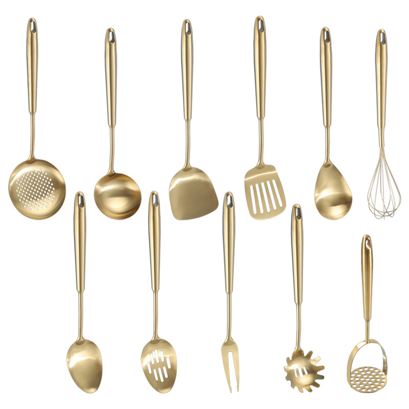 304 stainless steel spatula, kitchen cooking tool, egg beater, spoon, slotted spoon, anti-scald thickened household cookware set
