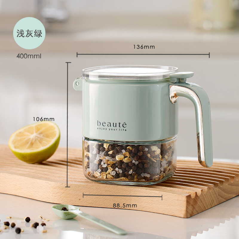 Patent Sealed Seasoning Jar Kitchen Home Seasoning Box Glass Salt Bottle Seasoning Salt Sugar Jar Seasoning Jar