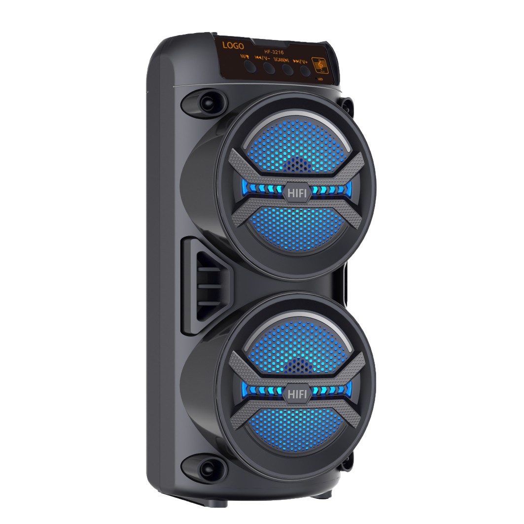 3216 dual 3-inch portable speaker loud volume LED running light high power outdoor portable Bluetooth speaker
