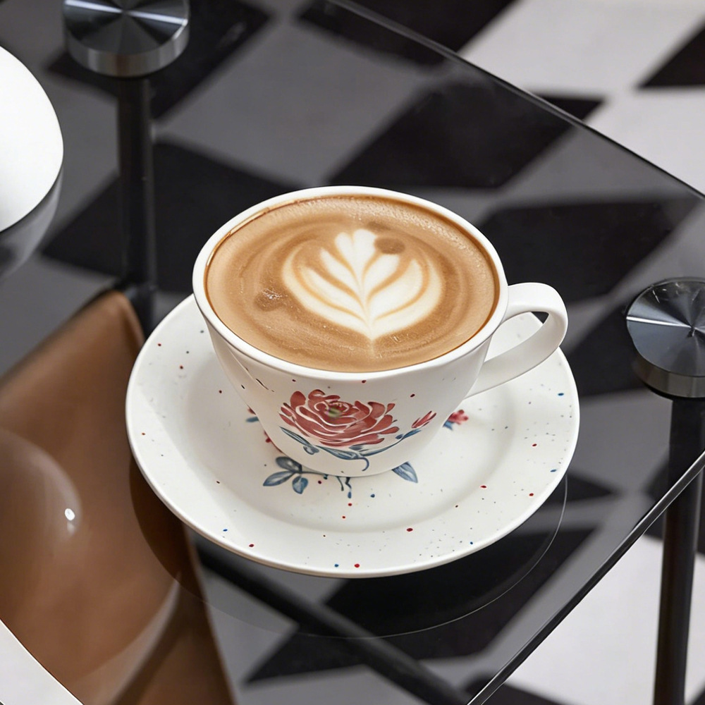 Niche coffee cup saucer set latte art afternoon tea gift vintage water cup