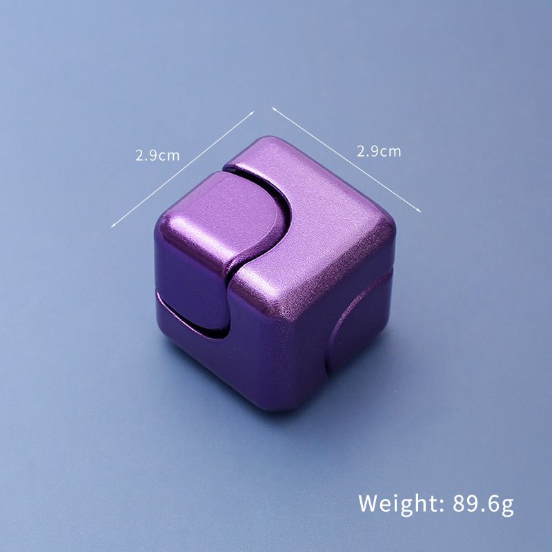 Colorful Metal Cube Finger Spinner Rotatable Detachable Finger Cube Leisure Pastime Toy Gift