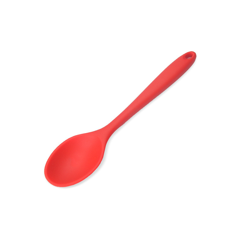 Integrated silicone mini spoon, food-grade, non-stick pan, stirring spoon, home baby food spoon, multi-color mixed batch