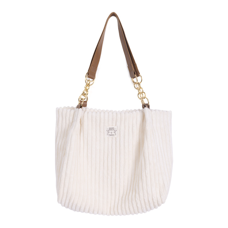 Large Capacity Bag for Women 2025 New Corduroy Texture Tote Bag Casual Commuter Shoulder Bag
