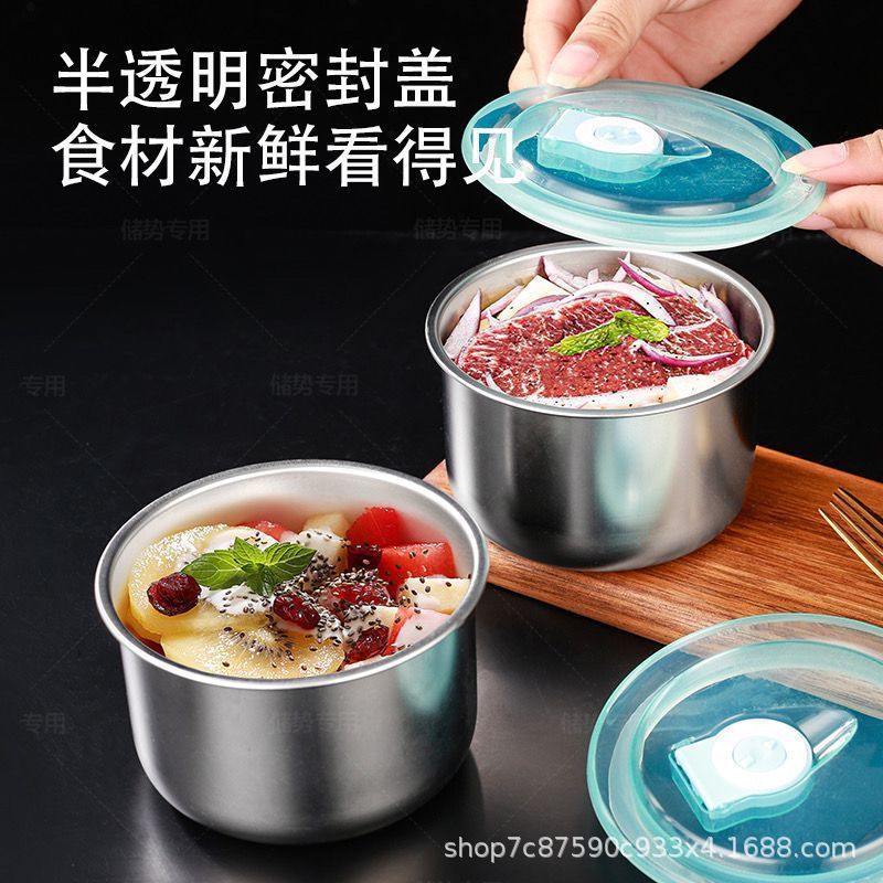304 stainless steel fresh-keeping box with lid lunch box bento box refrigerator storage box fruit dessert box meal prep box