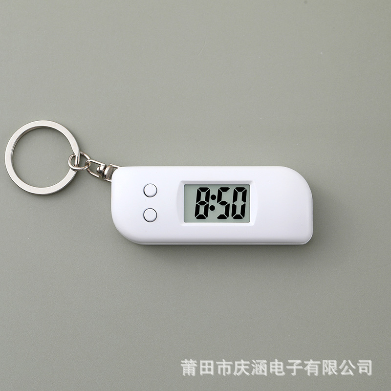 Mini keychain oval luminous wall clock candy color silent digital electronic watch exam hanging clock