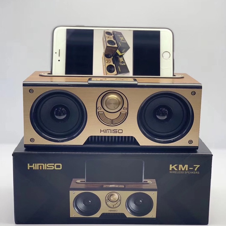New KM-7 Wooden Wireless Bluetooth Speaker Portable Outdoor Radio Card Insert Bluetooth Audio