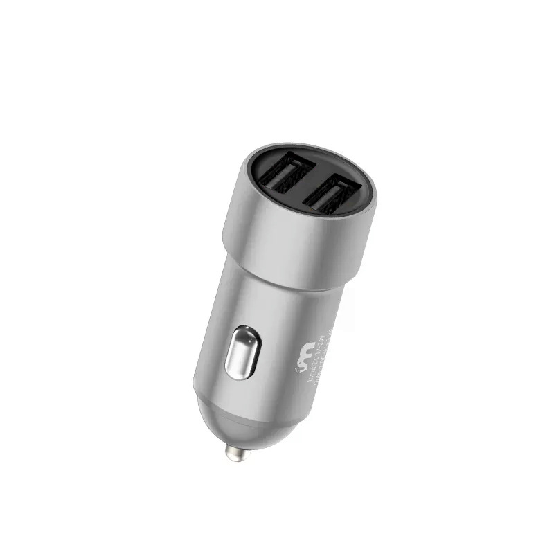 Baitong K5 Car Phone Charger 3.4A Fast Charging Dual Port USB Car Power Converter Metal Car Charger Head