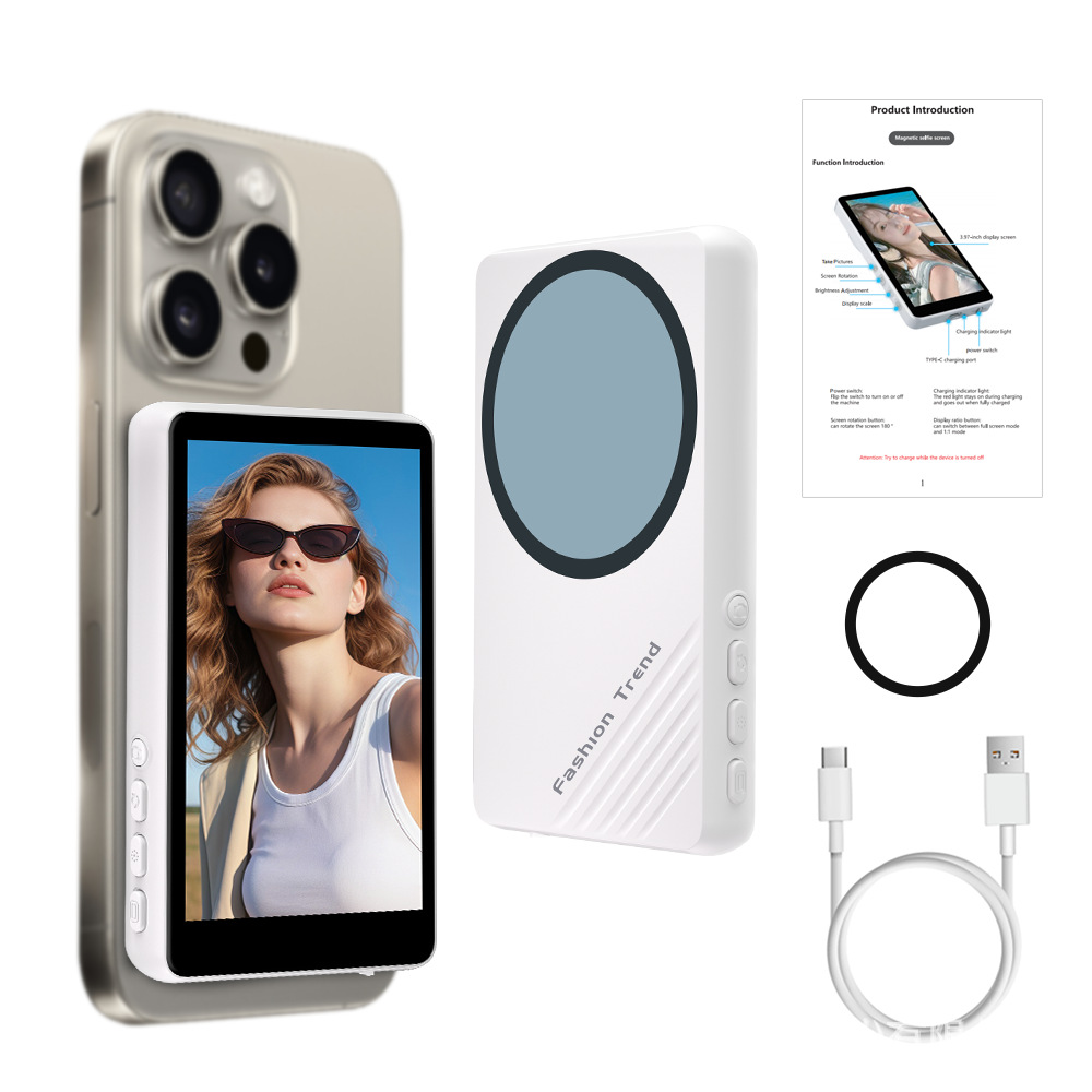 New Phone Selfie Screen Outdoor Bluetooth Magnetic Suction Screen Mirroring Live Streaming Rear Display Screen Mirroring Device