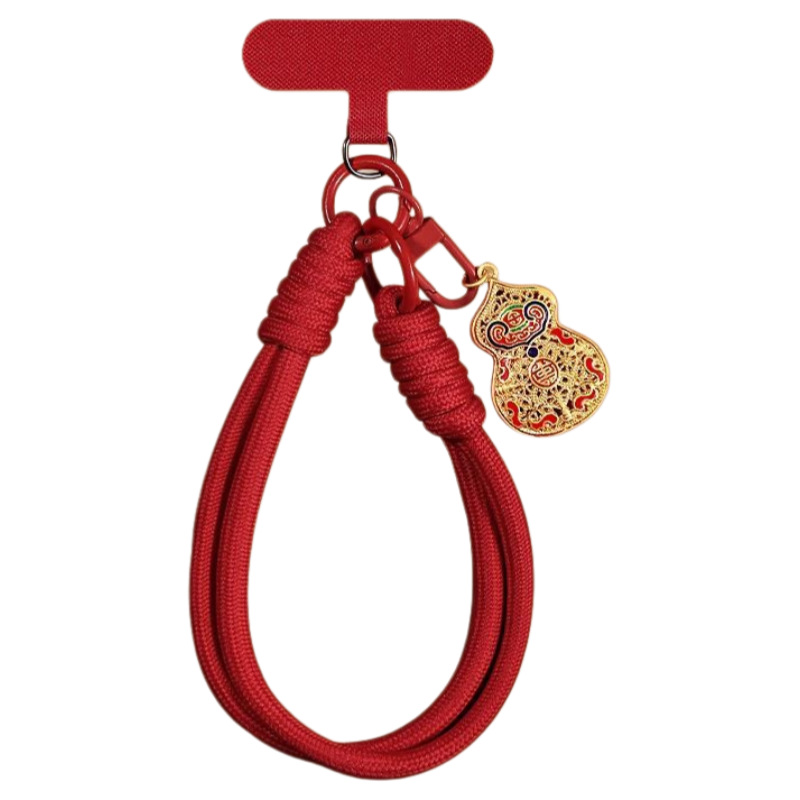 2026 New Year Little Horse Pendant Phone Lanyard Wrist Strap Keychain Anti-Loss Portable Solid Color Simple Nylon Lanyard