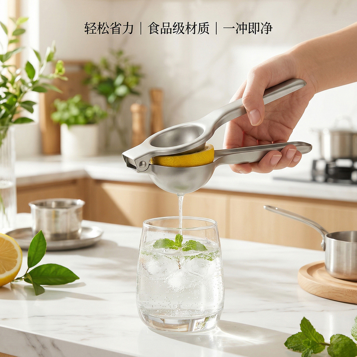 Manual lemon juicer stainless steel press juicer mini household pomegranate orange juicer squeeze lemon clip