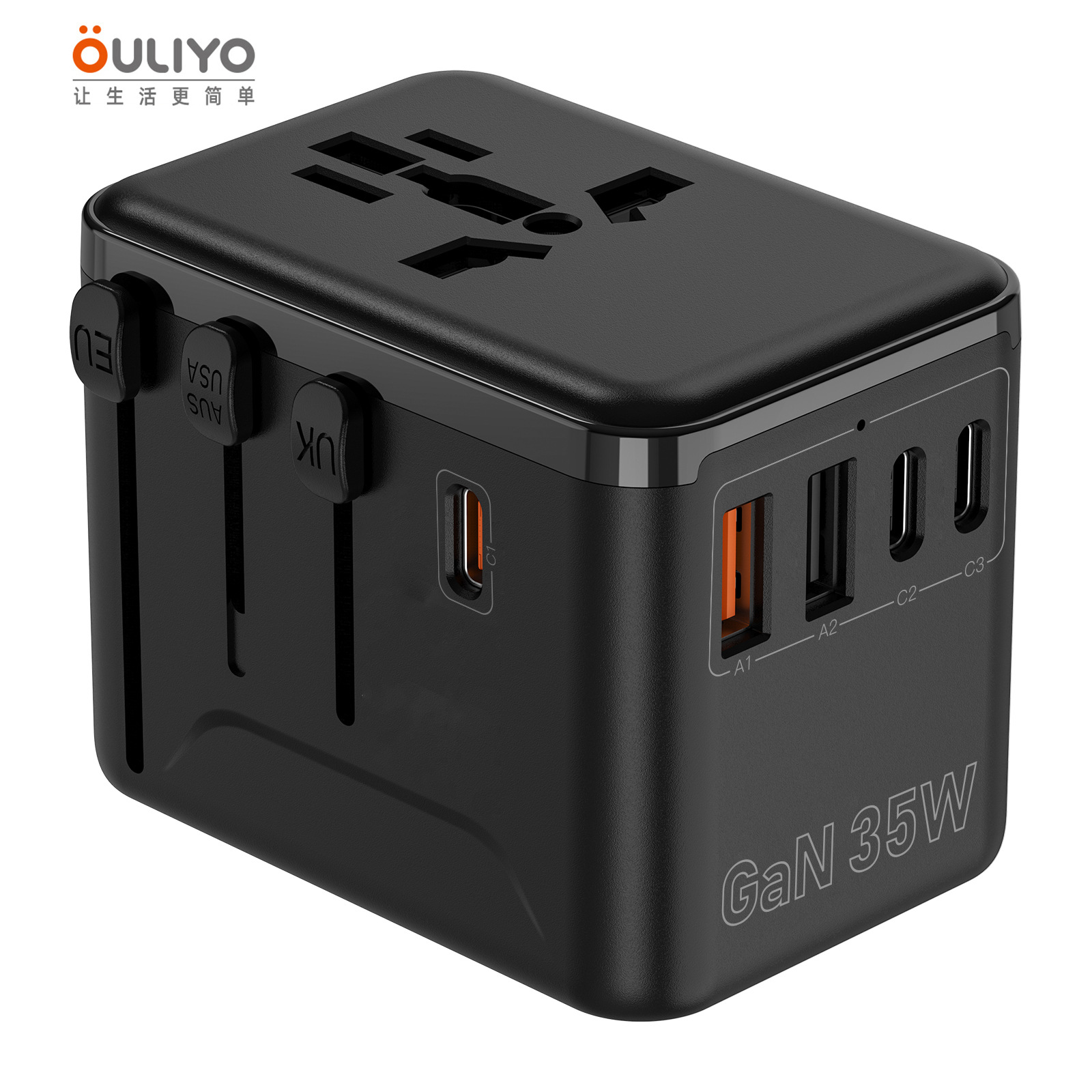 GaN Converter Socket 35W PD Fast Charging Multi-function Travel Plug Socket Fast Charger Adapter Plug
